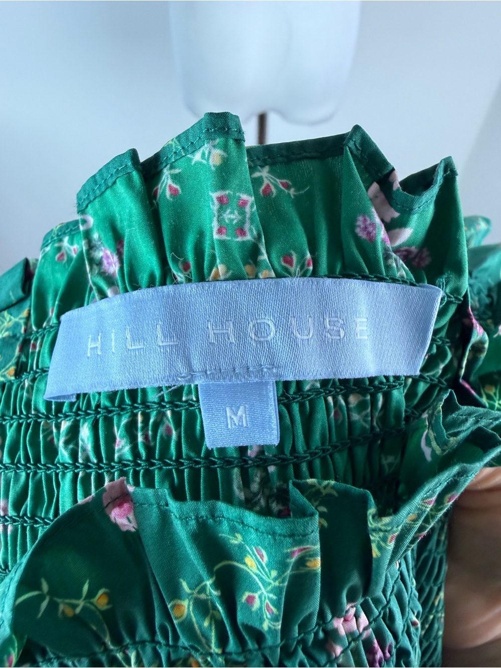 Hill House Emerald Trellis Nap Midi Dress Green Floral Size M - Picture 8 of 9